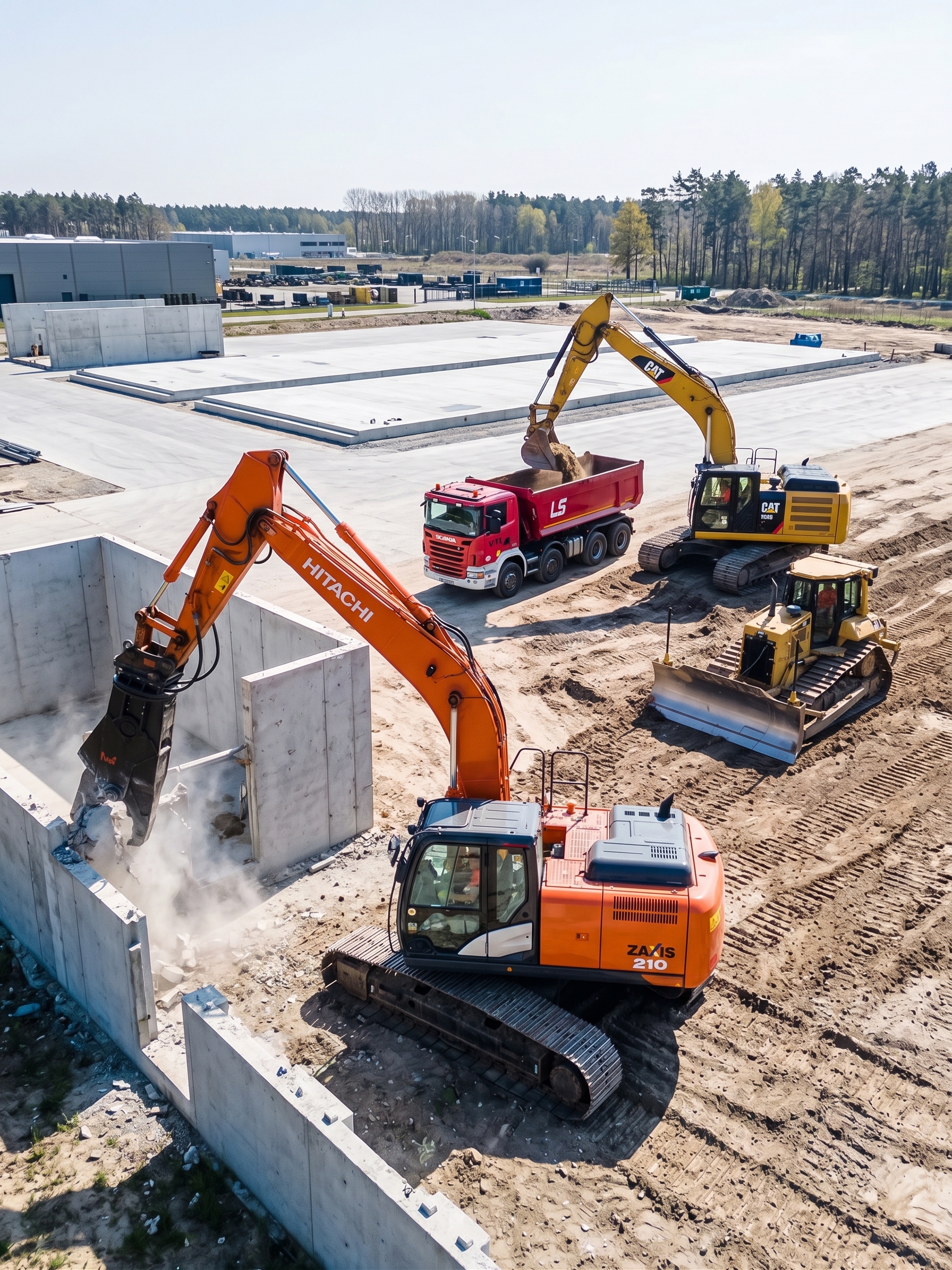 Hitachi Zaxis 210 nożyce hydrauliczne 420 kN wyburzenia żelbetu - Grubarobota
